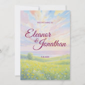 Beauty Sunset Watercolor Wedding Invitation (Devant)