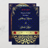 Beauty & the Beast Wedding Invitation (Devant / Derrière)