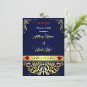 Beauty & the Beast Wedding Invitation Kaart (Staand voorkant)