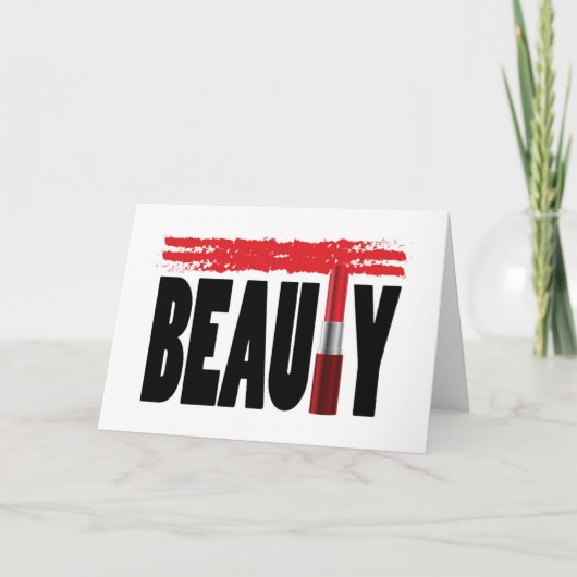 Beauty Typografie Lipstick Kaart (Voorkant)