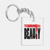 Beauty Typography Lipstick Sleutelhanger (Voorkant Links)