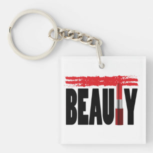 Beauty Typography Lipstick Sleutelhanger