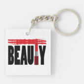 Beauty Typography Lipstick Sleutelhanger (Achterkant)
