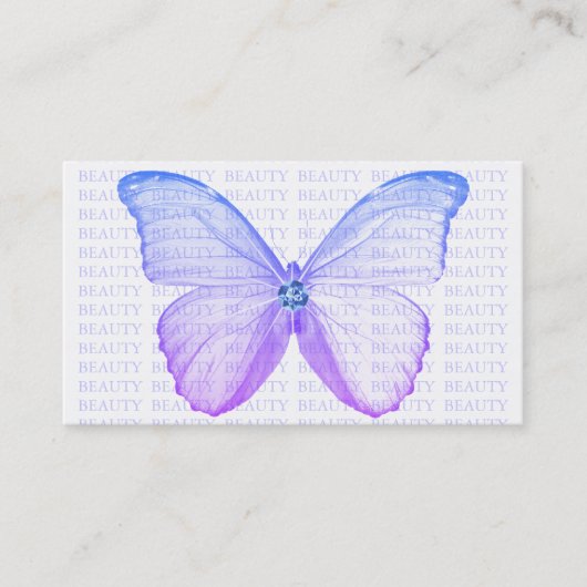 Beauty Visitekaartje Blue Paars Butterfly (Voorkant)