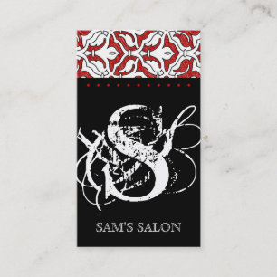 Beauty Visitekaartje Retro Damask Red