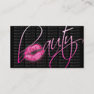 Beauty Visitekaartje Roze glanzende Lips Black Gre