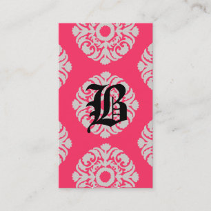 Beauty Visitekaartjes Damask Monogram Coral Beige