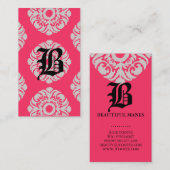Beauty Visitekaartjes Damask Monogram Coral Beige (Voorkant / Achterkant)