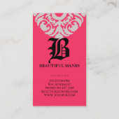 Beauty Visitekaartjes Damask Monogram Coral Beige (Achterkant)