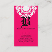 Beauty Visitekaartjes Damask Monogram Roze White (Achterkant)