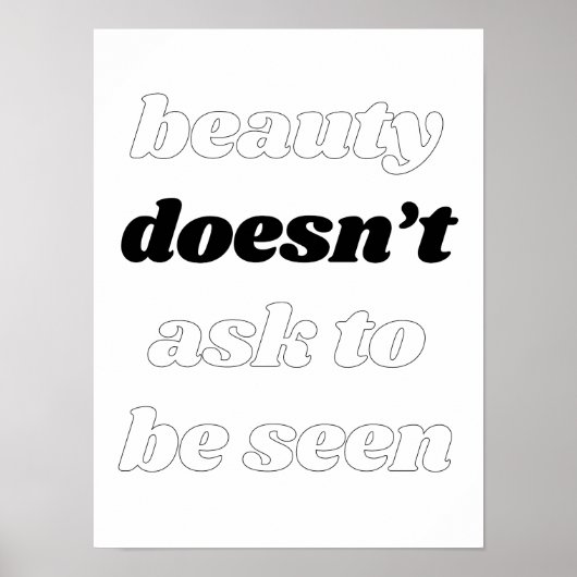 Beauty vraagt het Poster niet (Voorkant)
