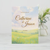 Beauty Watercolor Scenery Wedding Invitation (Debout devant)