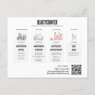 Beautyteller Skincare Regimens Invitation Postcar Uitnodiging Briefkaart