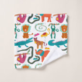 Beaux Animaux Abstraits colorés Enfants (Gant de toilette)