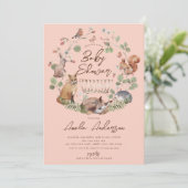 Beaux animaux de bois Baby shower Invitation (Debout devant)