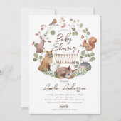 Beaux animaux de bois Baby shower Invitation (Devant)