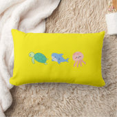Beaux animaux de mer Coussin avec Arrière - plan J (Couverture)