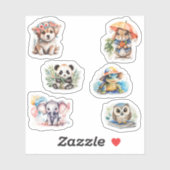 Beaux animaux Stickers Vinyl (Feuille)