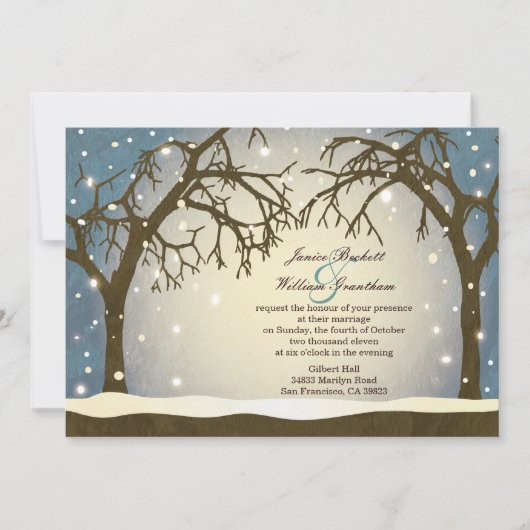Beaux Arches d'hiver Arché Mariage Invitations (Devant)