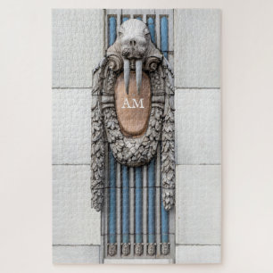 Beaux Arts Walrus Sculpture Custom Monogram Legpuzzel