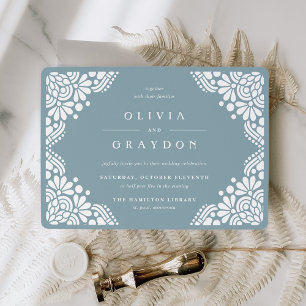 Beaux Arts Wedding Invitation Tourmaline Kaart