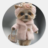 Beaux autocollants ronds de chiot (Devant)