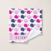 Beaux Baleines, Motif De Baleines, Votre Nom (Gant de toilette)