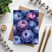 Beaux Bleuets | Carte de peinture de fruits