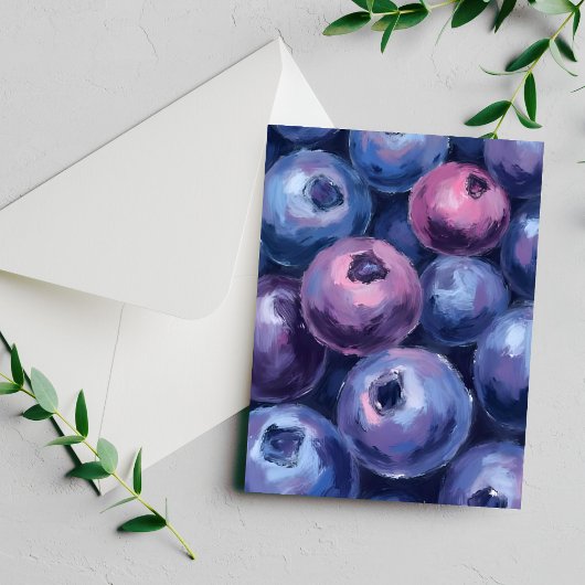 Beaux Bleuets | Carte de peinture de fruits