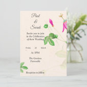 Beaux bourgeons roses Faire-part de mariage, (Debout devant)