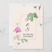 Beaux bourgeons roses Faire-part de mariage, (Dos)