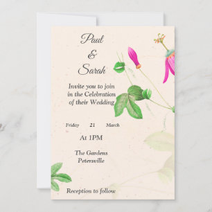 Beaux bourgeons roses Faire-part de mariage,