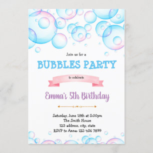Beaux bulles invitation fête d'anniversaire