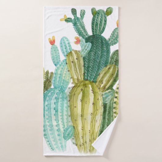 Beaux cactus vintages, succulents, cactus bloomi (Serviette de bain)