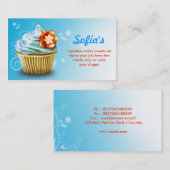 beaux cartes de visite bleus de petit gâteau (Devant / Derrière)