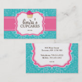 Beaux cartes de visite de petit gâteau de damassé (Devant / Derrière)