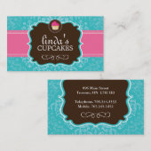 Beaux cartes de visite de petit gâteau de damassé (Devant / Derrière)