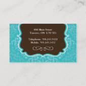 Beaux cartes de visite de petit gâteau de damassé (Dos)