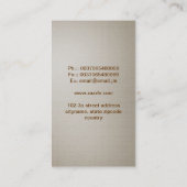 beaux cartes de visite d'élégance vintage (Dos)