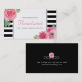 Beaux cartes de visite floraux pour aquarelle (Devant / Derrière)