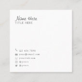 Beaux cartes de visite noirs de carré de cercle (Dos)