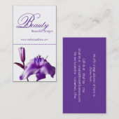 Beaux cartes de visite pourpres de fleur (Devant / Derrière)