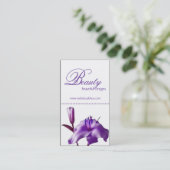 Beaux cartes de visite pourpres de fleur (Debout devant)