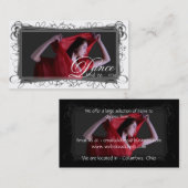 Beaux cartes de visite rouges de danseur (Devant / Derrière)