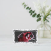 Beaux cartes de visite rouges de danseur (Debout devant)