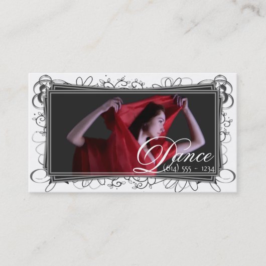 Beaux cartes de visite rouges de danseur (Devant)