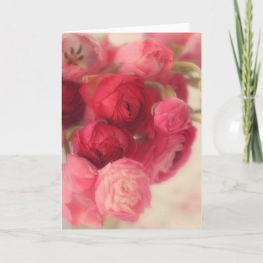 Beaux Cartes pour notes floraux roses (Devant)