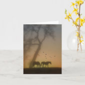 Beaux Chevaux dans la carte Note de la Mist (Fleur jaune)