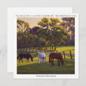 Beaux Chevaux de Campagne en Pâturage Invitation (Devant / Derrière)