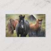 Beaux chevaux et Rustic Barn Carte de visite (Devant)